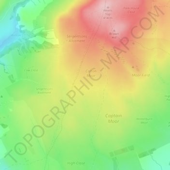 Calton Moor topographic map, elevation, terrain