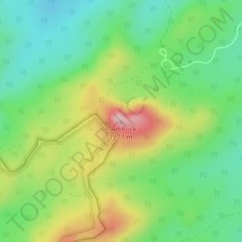 Bald Rock topographic map, elevation, terrain