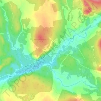 Hannukainen topographic map, elevation, terrain