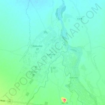 Kakuma topographic map, elevation, terrain