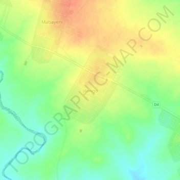 Jilongo topographic map, elevation, terrain