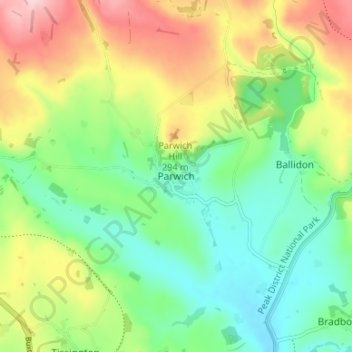 Parwich topographic map, elevation, terrain