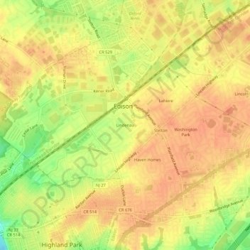 Lindenau topographic map, elevation, terrain