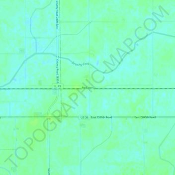 McCown topographic map, elevation, terrain