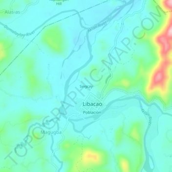 Singcay topographic map, elevation, terrain