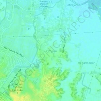 Sertajaya topographic map, elevation, terrain