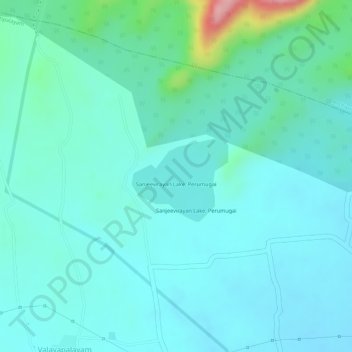 Sanjeevirayan Lake, Perumugai topographic map, elevation, terrain