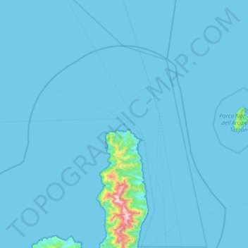 Giraglia topographic map, elevation, terrain