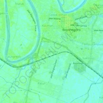 Sumbang topographic map, elevation, terrain