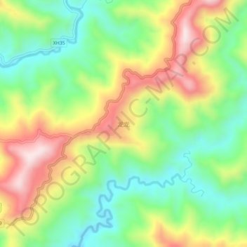 Longlong topographic map, elevation, terrain