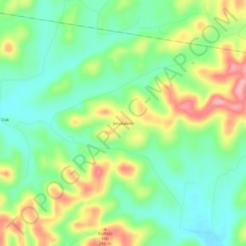 Jerusalem topographic map, elevation, terrain