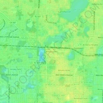 Wilma Farms topographic map, elevation, terrain