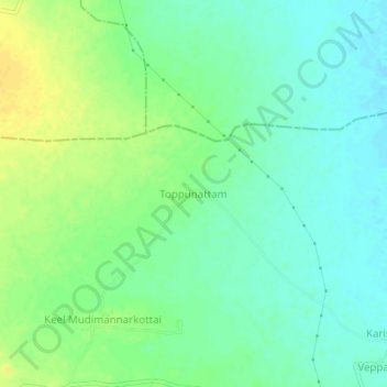 Toppunattam topographic map, elevation, terrain