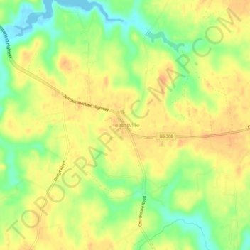 Heathsville topographic map, elevation, terrain