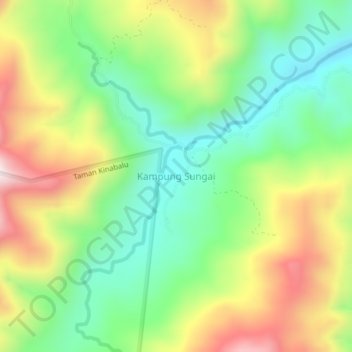 Kampung Sungai topographic map, elevation, terrain