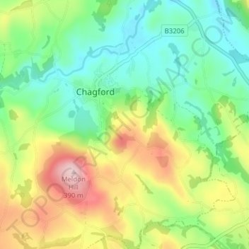 Nattadon topographic map, elevation, terrain