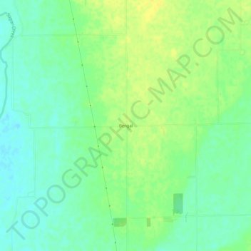 Bengal topographic map, elevation, terrain