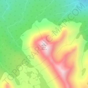 Notch Peak topographic map, elevation, terrain