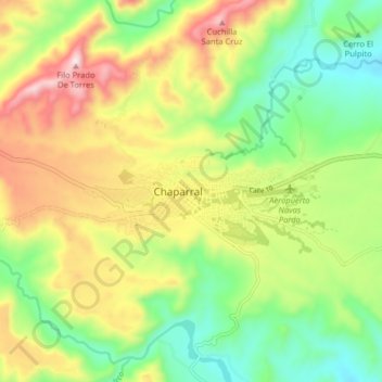 Chaparral topographic map, elevation, terrain