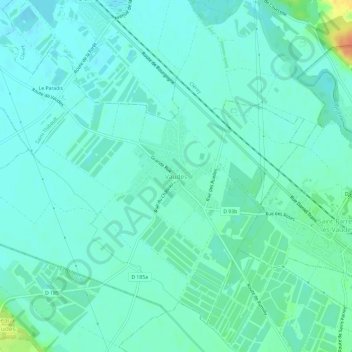 Vaudes topographic map, elevation, terrain