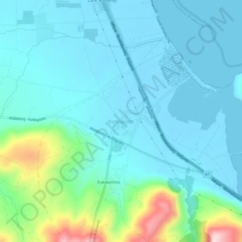 Κυπαρίσσι topographic map, elevation, terrain