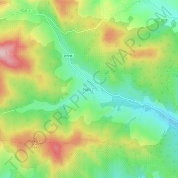 Popești topographic map, elevation, terrain