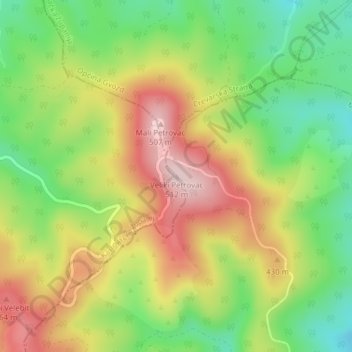 Veliki Petrovac topographic map, elevation, terrain