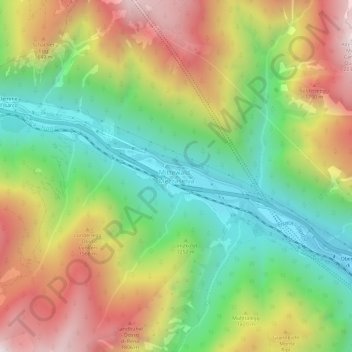 Mittewald topographic map, elevation, terrain