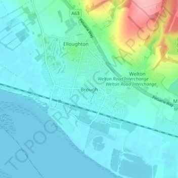 Brough topographic map, elevation, terrain