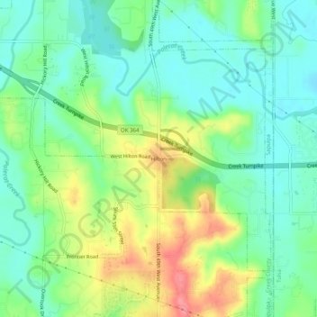 Hilton topographic map, elevation, terrain