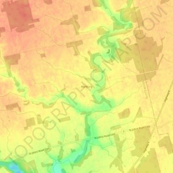 Marburg topographic map, elevation, terrain