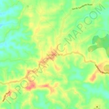 New Grant topographic map, elevation, terrain