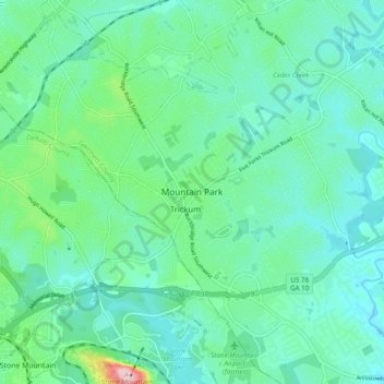 Mountain Park topographic map, elevation, terrain