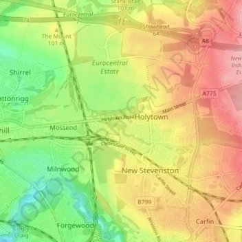 Thankerton topographic map, elevation, terrain