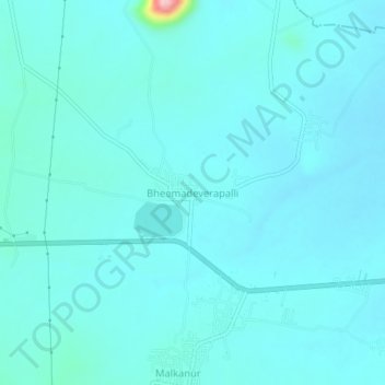 Bheemadeverapalli topographic map, elevation, terrain