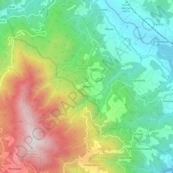 Sillicano topographic map, elevation, terrain