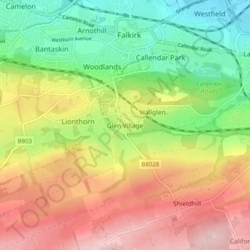 Glen Village topographic map, elevation, terrain