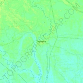 Kishoreganj topographic map, elevation, terrain
