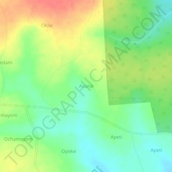 Acuna topographic map, elevation, terrain