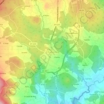 A Ramallosa topographic map, elevation, terrain