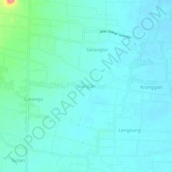 Nampan topographic map, elevation, terrain