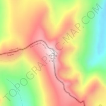 Admiral Peak topographic map, elevation, terrain