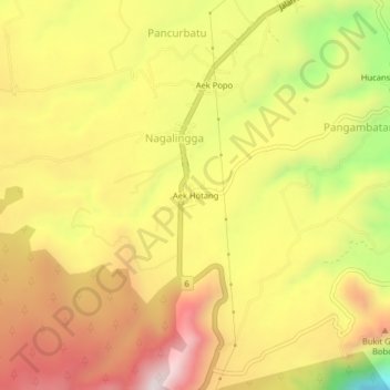 Aek Hotang topographic map, elevation, terrain