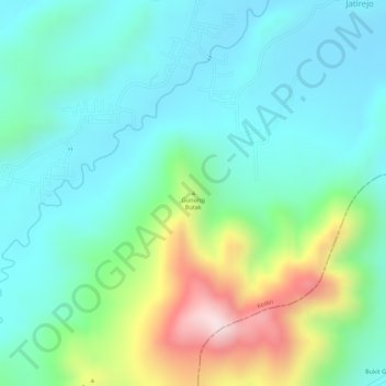 Gunung Butak topographic map, elevation, terrain