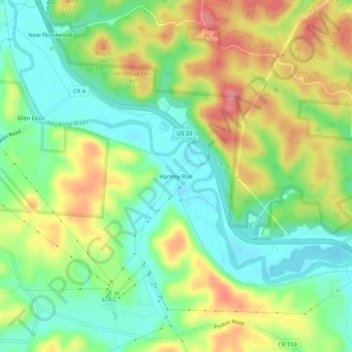 Hamley Run topographic map, elevation, terrain