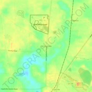 Old Clyattville topographic map, elevation, terrain
