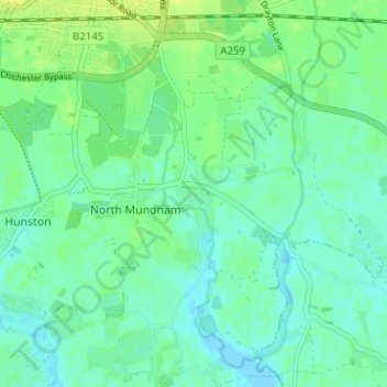 Runcton topographic map, elevation, terrain