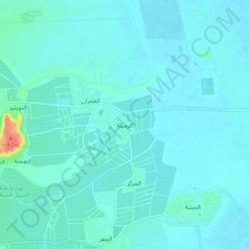 Ar Rumailah topographic map, elevation, terrain