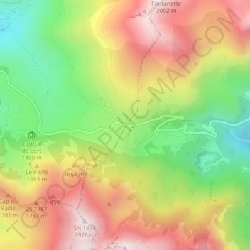 Port de Lers topographic map, elevation, terrain