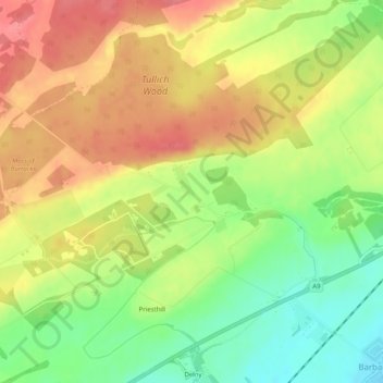 Tullich Muir topographic map, elevation, terrain